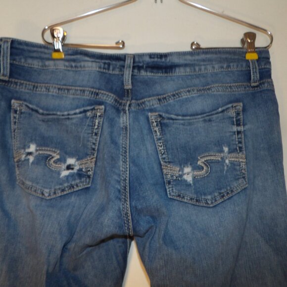 Silver Distressed Boyfriend Jeans Sz 31 - Picture 5 of 7